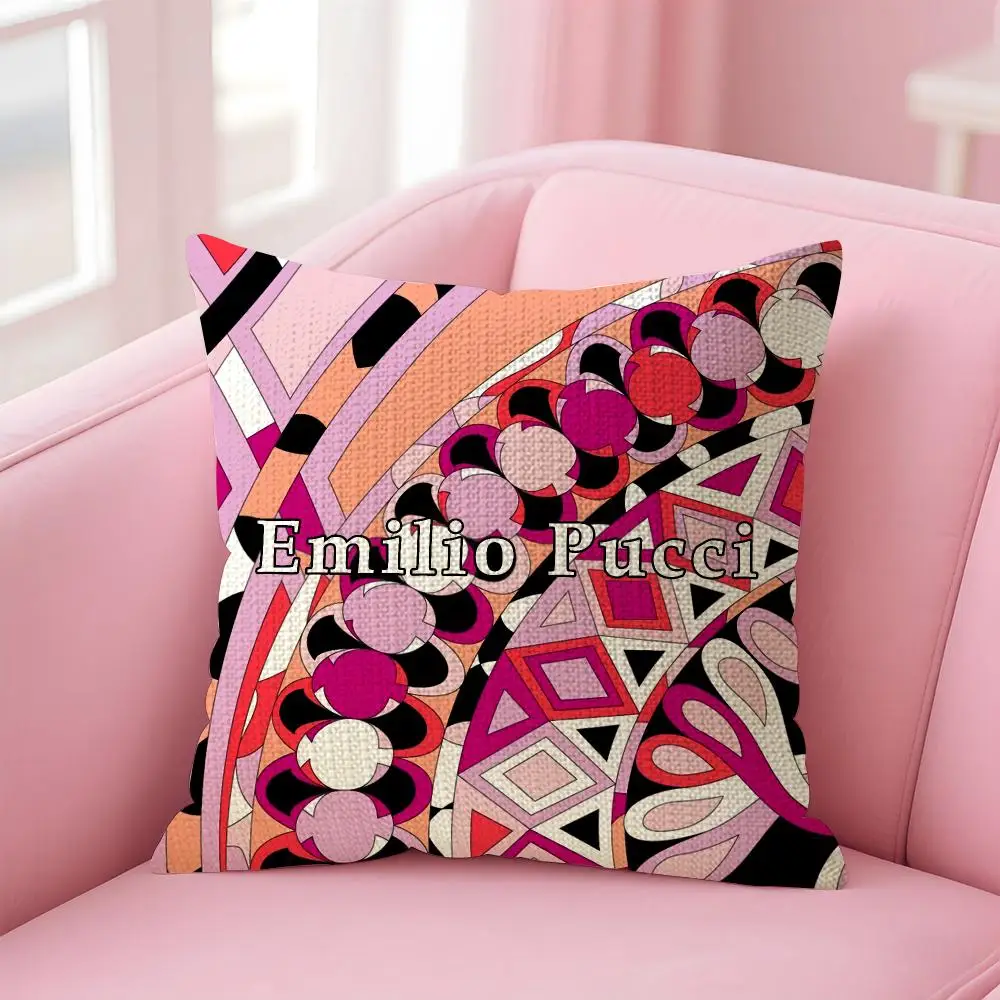 Fashion E-Emilio Logo Puccis Cushion Cover Decorative Linen Throw Pillow Case Soft For Bed Sofa Car Home Decor