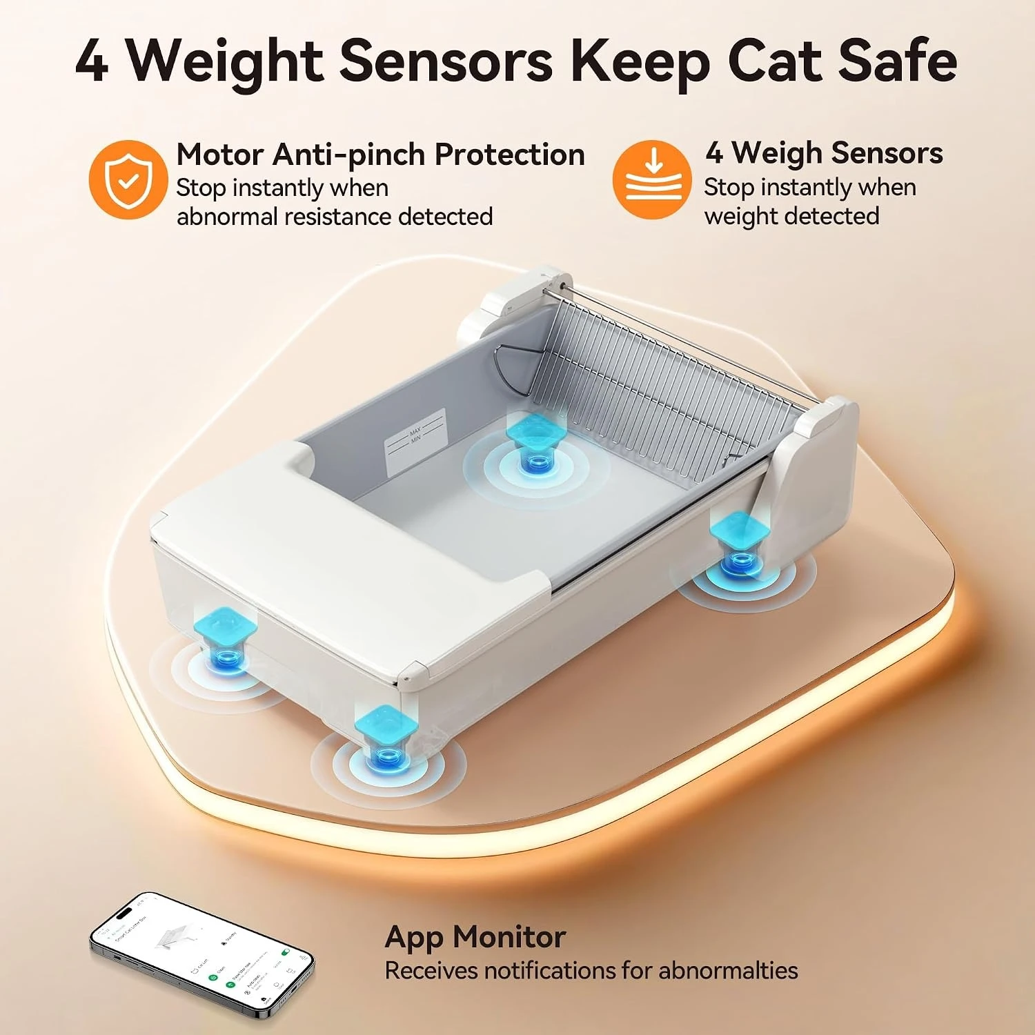 Self Cleaning Cat Litter Box with App Control, Dual Rake System, Customized