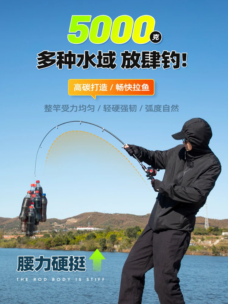 

[Set] Ultra-short mini Luya rod set fishing rod full set m/ml water drop wheel telescopic portable sea rod carbon fiber