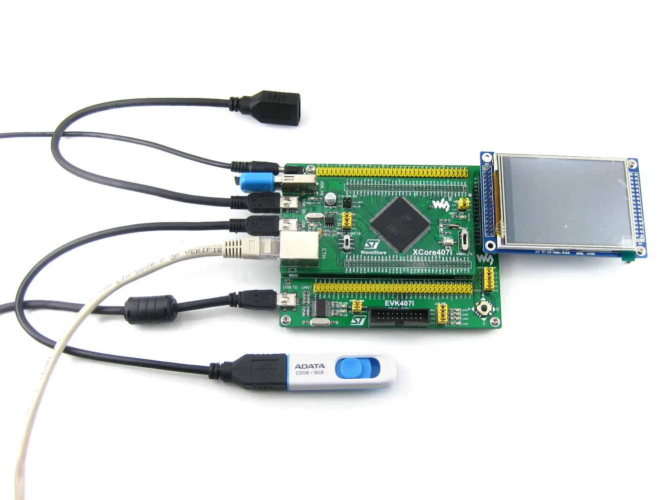 Imagem -02 - Placa de Desenvolvimento Waveshare-stm32 Stm32f407igt6 Usb hs fs Ethernet Nandflash Jtag Swd Lcd Usb para Uart