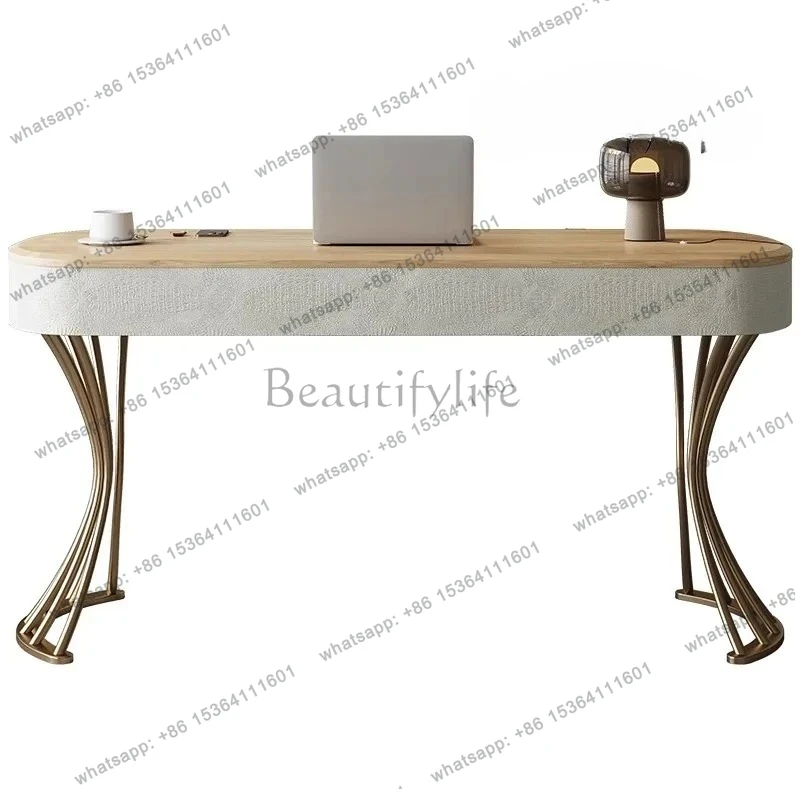 

Light luxury desk cream style modern minimalist living room home desk high-end consultation reception table