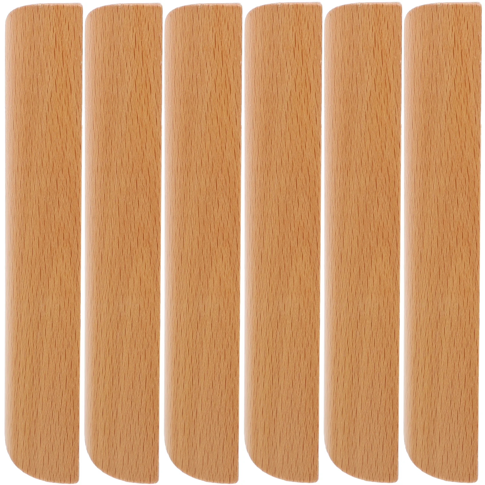 

6 Pcs Solid Wood Handle Cabinet Cupboard Door Pull Handles Kitchen Cabinets Drawer Wooden Semicircle