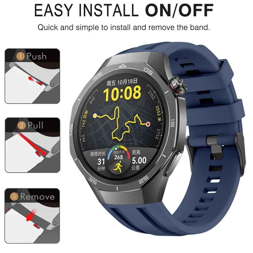Ремешок 22 мм, совместимый с Huawei Watch GT5 Pro, быстросъемный браслет 46 мм для Huawei Watch GT5 Pro, 46 мм, ремешок для часов с полным покрытием