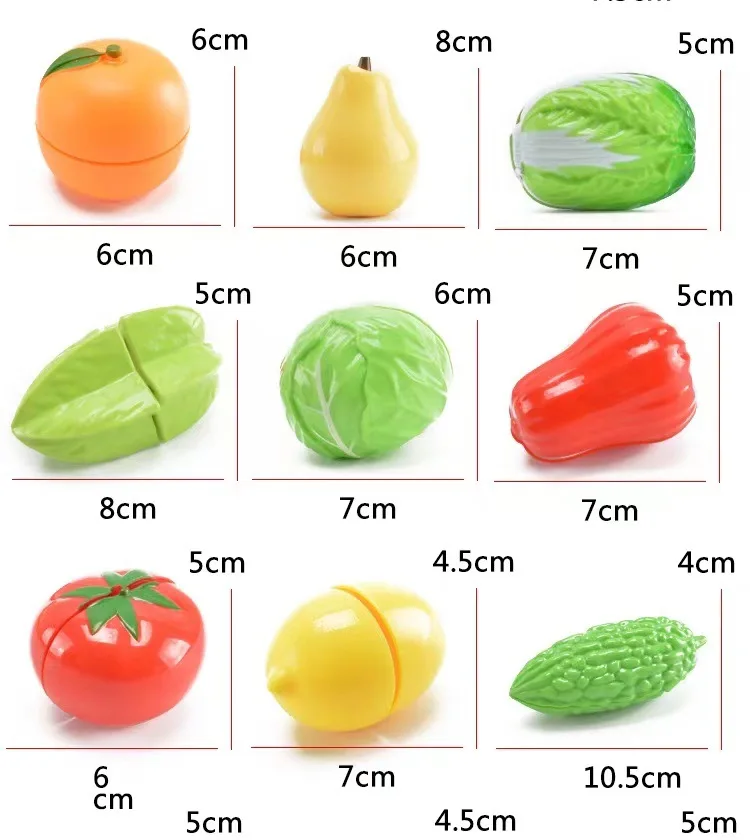 Set da gioco per tagliare la frutta, giocattolo per il gioco di imitazione, frutta e verdura pelabile e masticabile, regalo per ragazzi e ragazze, giocattolo educativo