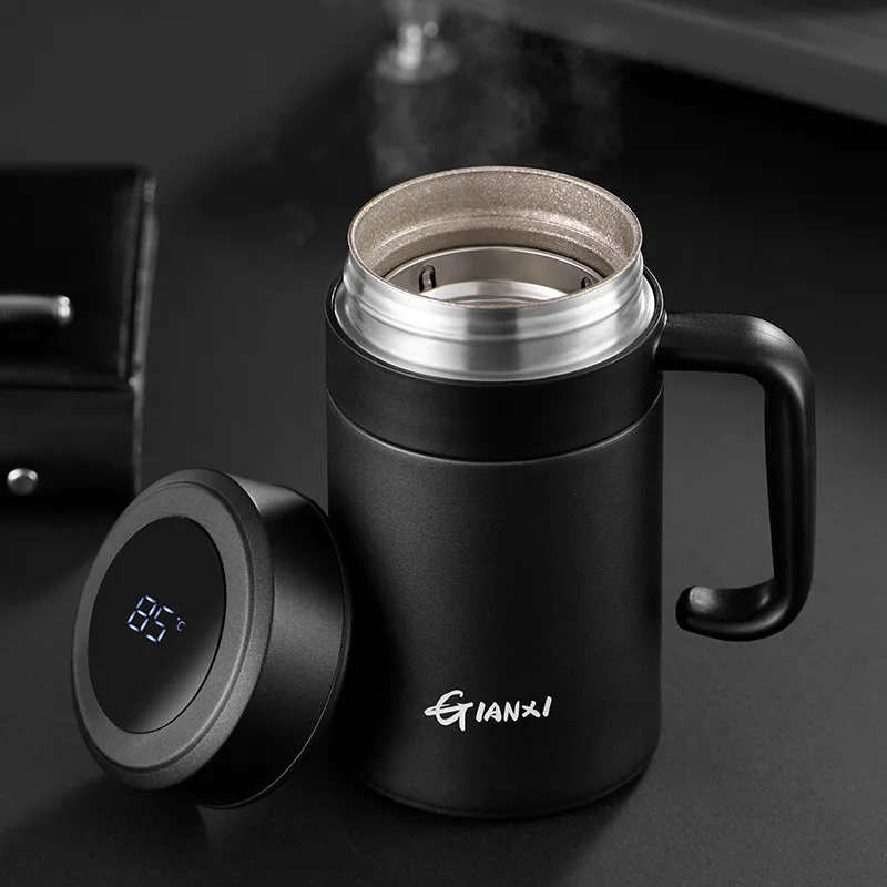 GIANXI Titanium Double-walled Vacuum Thermal Insulation Cup with Filter Portable Tea Coffee with Lid Water Bottle