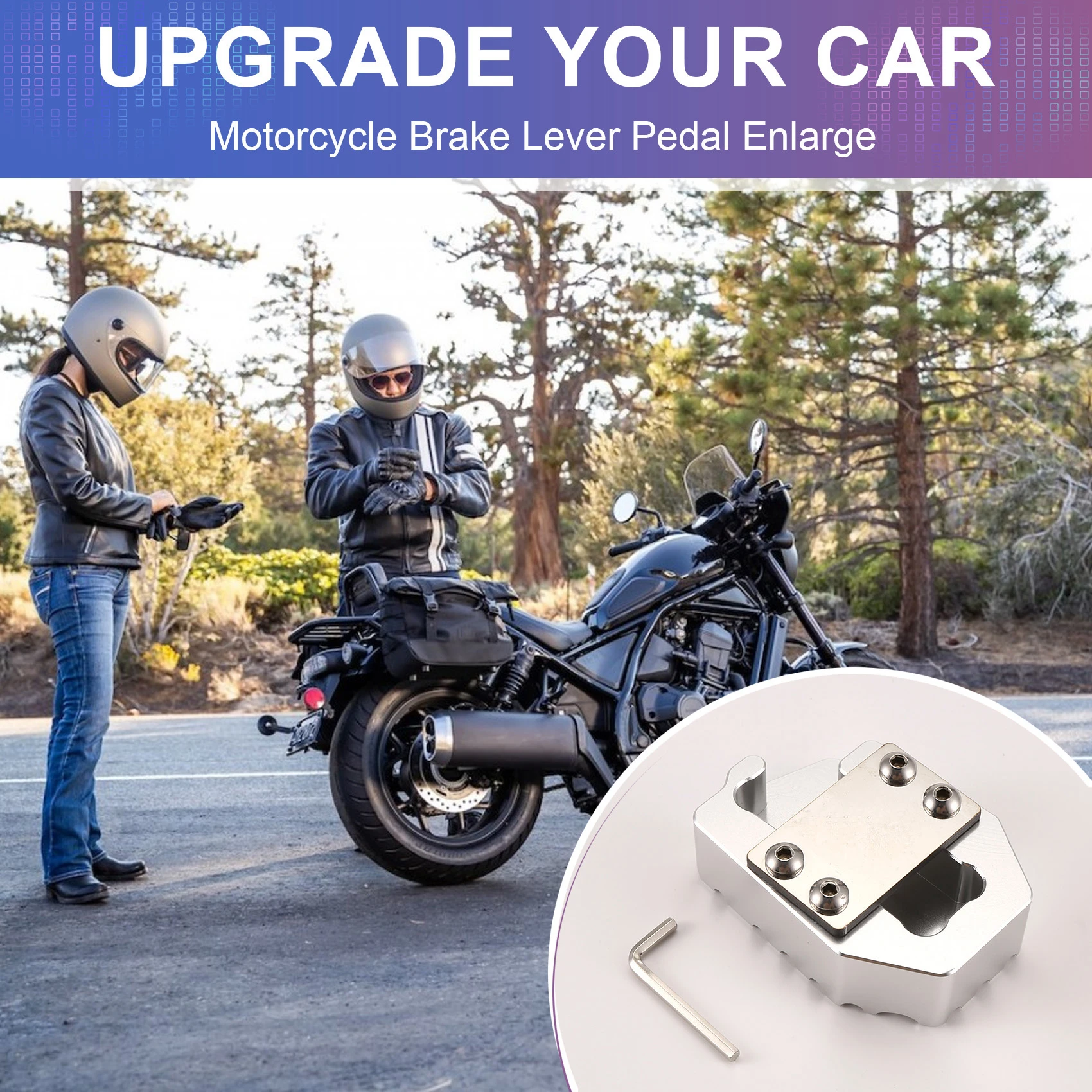 

T48C_задний ножной тормозной рычаг мотоцикла, педаль увеличения, удлинитель тормозных колодок для Honda Rebel1100 CM1100 21-22, серебристый