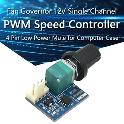 Fan Governor PWM Speed Controller 12V Single Channel 4 Pin Low Power Mute for Computer Case Fans