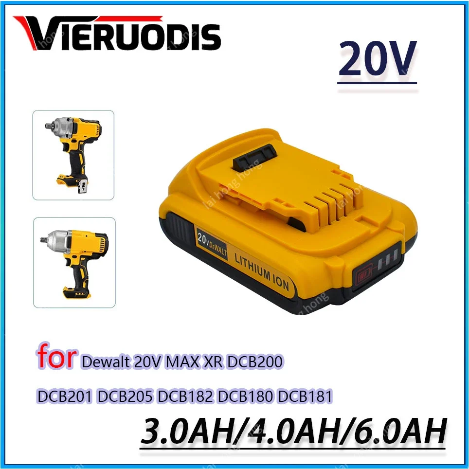 

20V Electric Eplacement Battery 3000mAh/4000mAh for 18V/20V for DeWalt Tools DCB205 DCD74 DCB201 DCG412 DCD740 DCB203 Etc