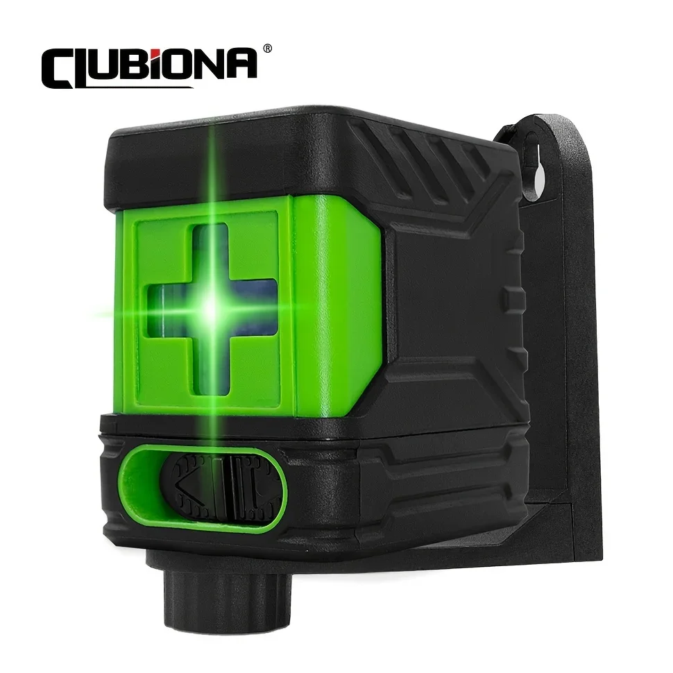 CLUBIONA Green Beam 2 Lines Laser Level Horizontal & Vertical Cross-Line Self-leveling DIY Laser Measuring Tool