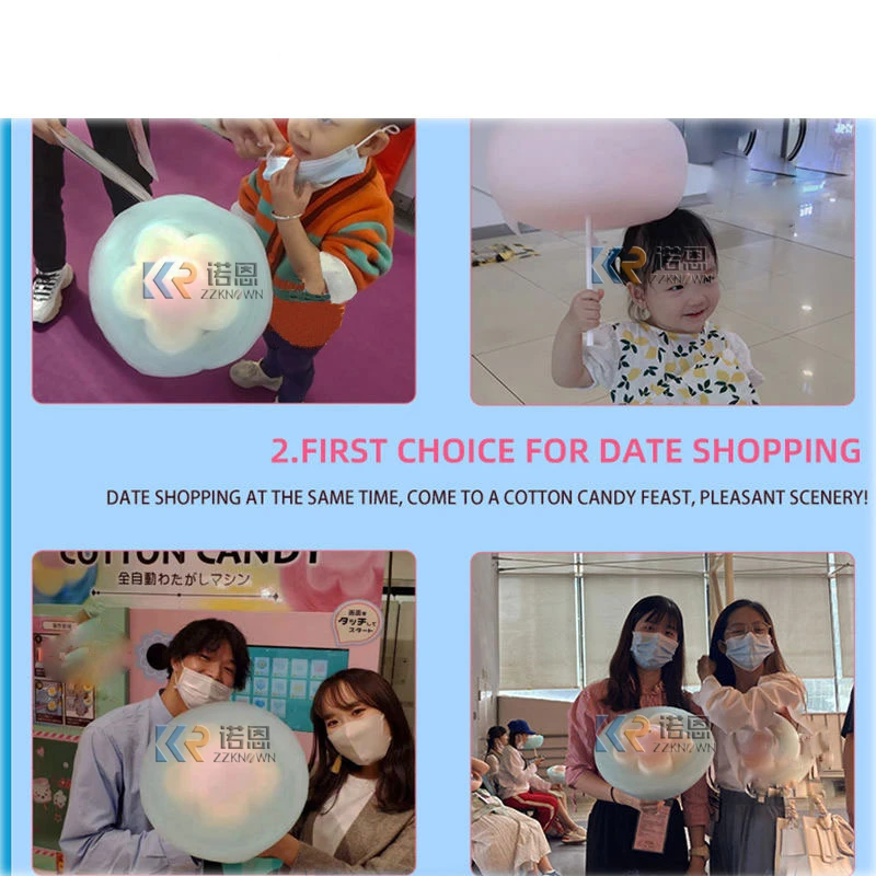 Low Cost Unmanned Operation Quick Production Long Range Control Movable Modern Vending Making Candy Floss Machine