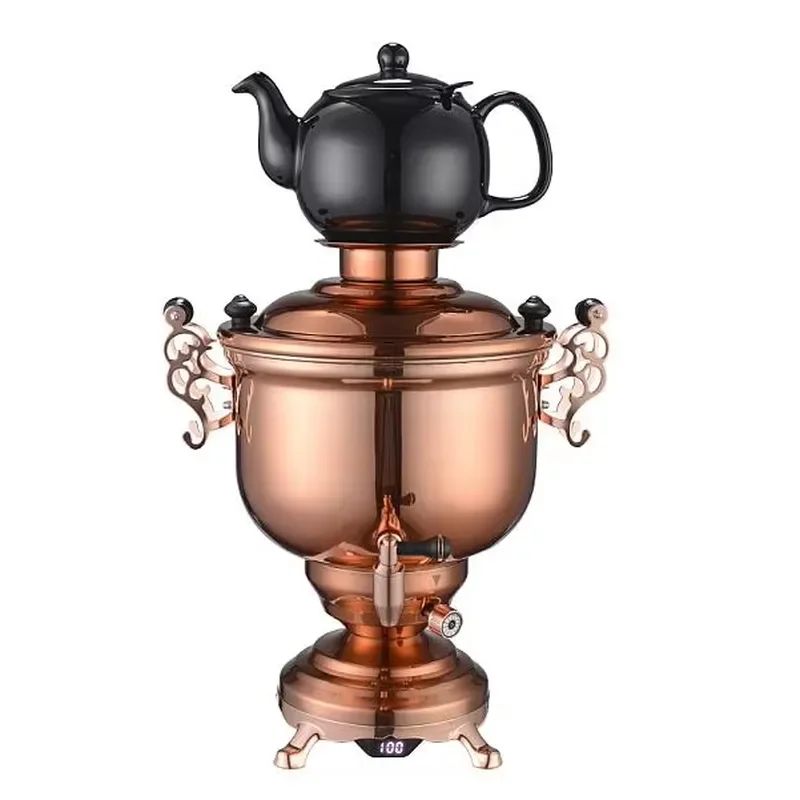 Retro Stainless Steel Electric Kettle Cordless Tea Maker Household Water Boiler Fast Heating Teapot for Kitchen Office Use