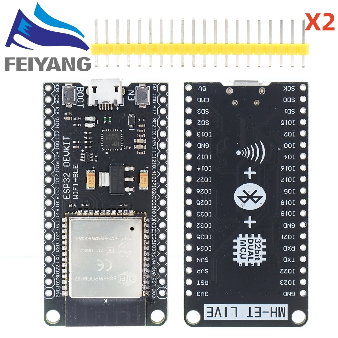 SAMIROB MH-ET LIVE ESP32 Development Board WiFi+Bluetooth Ultra-Low Power Consumption Dual Core ESP-32S CH9102 For Arduino