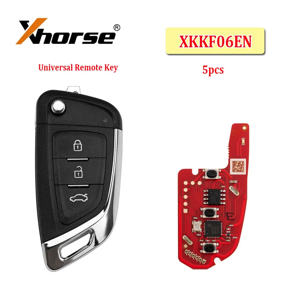 5pcs Xhorse XKKF06EN 2nd Generation Wire Remote Key Knife Style 3 Buttons for CCDI2 Key Tool Support Wireless Programming