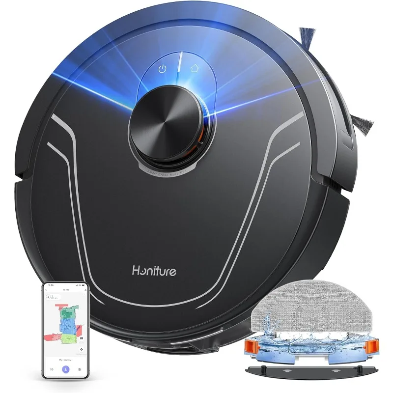 

HONITURE Robot Vacuum and Mop Combo,V8 Pro Robot Vacuum Cleaner with 5000Pa Max Suction,Laser Navigator Robotic