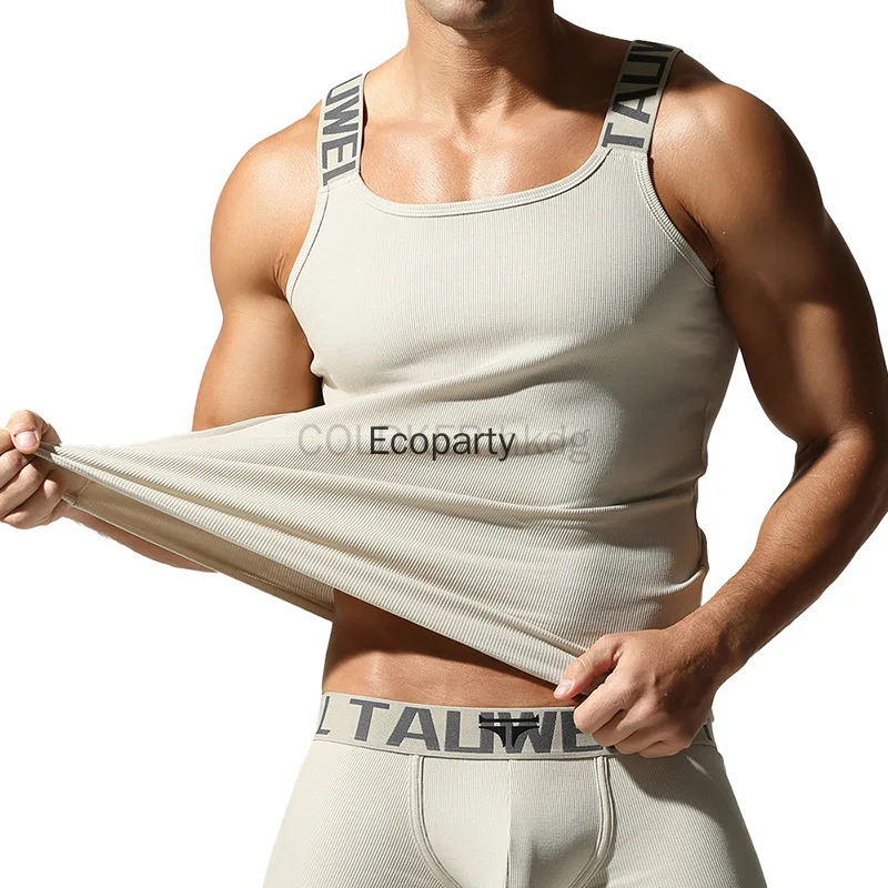 TAUWELL Fashion Men Tank Tops Sleeveless Tops Summer Undershirt for Gym Casual Wear Skinny Streetwear O-neck Male Vests 2025