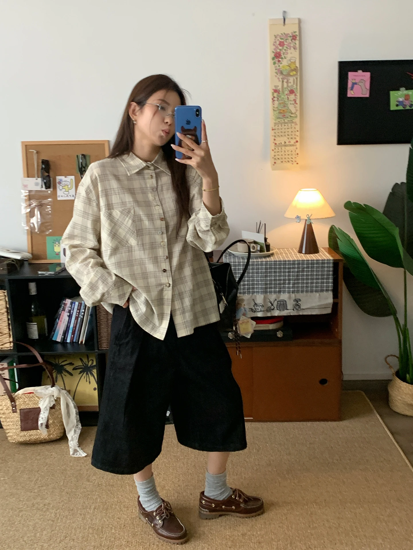 

Женская рубашка GAORAN в клетку, весна 2026, повседневная, свободного кроя, из чистого хлопка, дышащая, универсальная, в японском ретро-стиле, с длинным рукавом