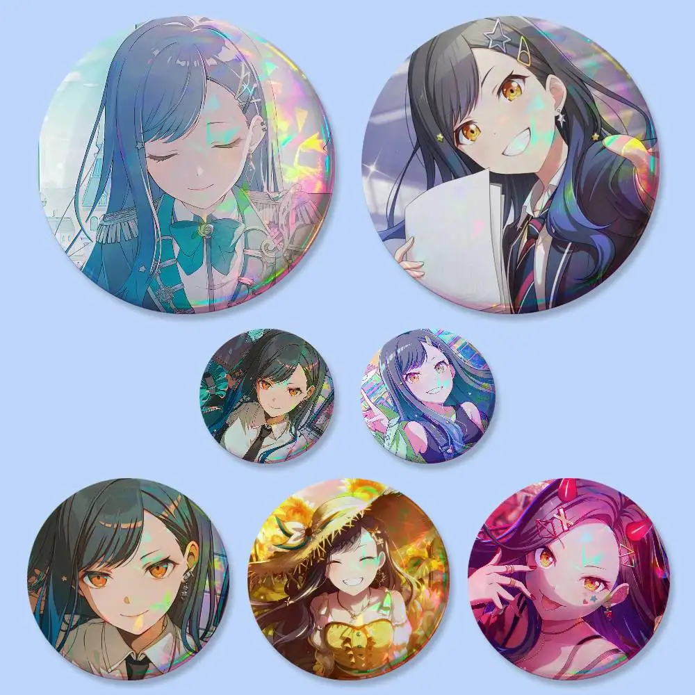 An Shiraishi Music Game Cartoon Characters Badges 25 32 44 58 75 Mm Round Cosplay Pin Bag Decor Friends Gifts Brooch Souvenir