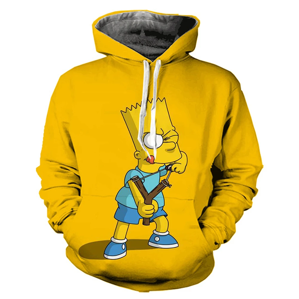 MINISO Simpsons Hoodies Cartoon Anime Simpson 3D Print Men Women Fashion Oversized Sweatshirt Hoodie Kids Pullover Tops Clothing