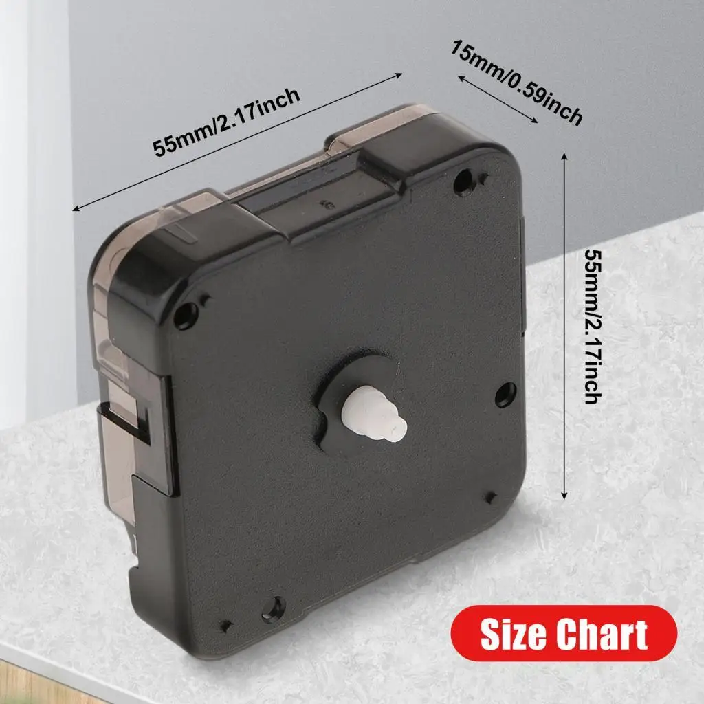Quartz Clock Movement Mechanism Silent Sweep Snap in Thread Shaft Metal Plastic for Home Office DIY Repair
