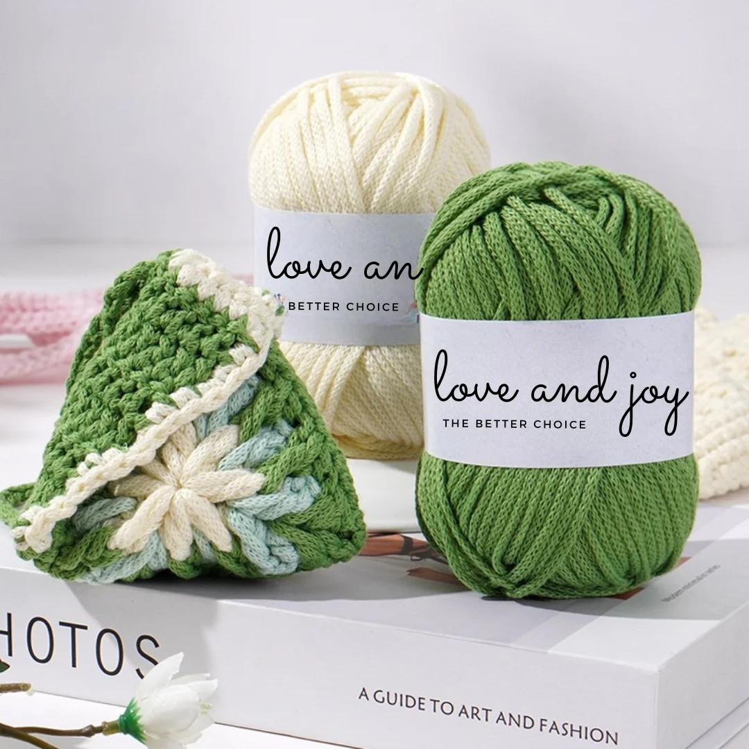 3-Pack of 3mm Hollow Cotton Yarn, Ideal for Hand-Knitting Hats, Bags, Coasters, Cushions, and More