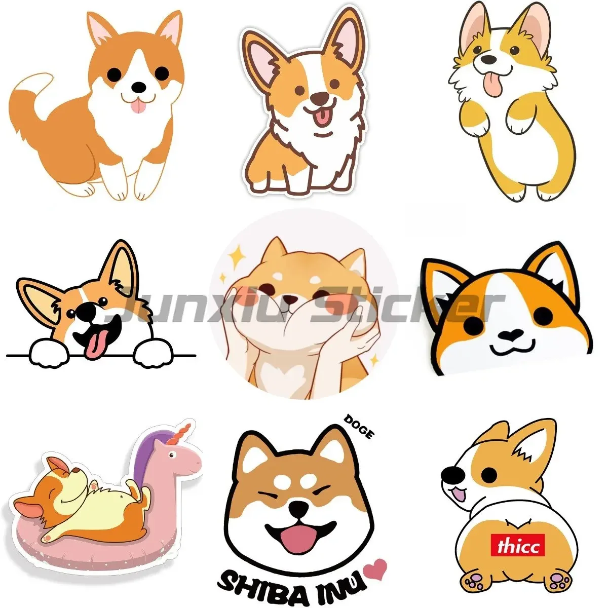 

Corgi Vinyl Decal Funny Car Wall Helmet Sticker Motorcycle Stickers Laptop Stickers Window DecalsSticker Stickers Cute Pet Dog