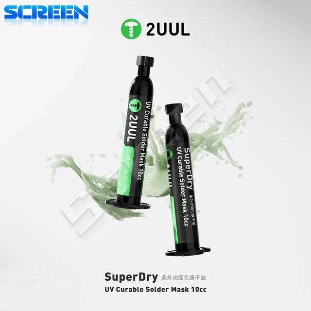 2UUL SC55 SuperDry UV utwardzana maska lutownicza 10CC do naprawy telefonu drut skokowy szybkoschnąca utwardzająca pasta spawalnicza topnik narzędzia olejowe