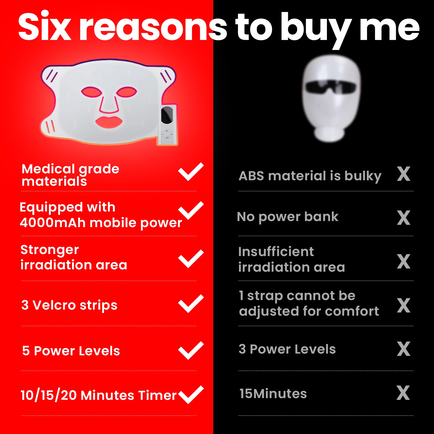 Smart Library Manufacturer Custom Led Face Light  Machines NIR Infrar Led Mask Light  Silicone Red Light  M