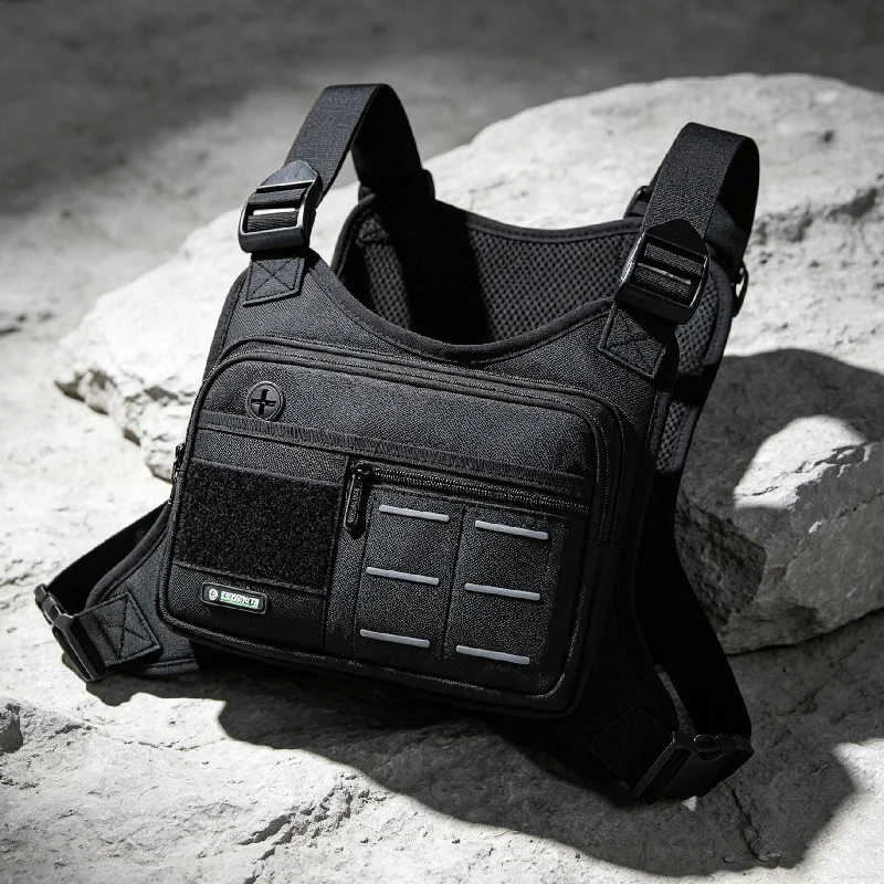 Outdoor Sport Vest Backpack Lightweight Tactical Riding Chest Bag Hip-hop Streetwear Chest Rig Bag Hiking Camping Storage Pocket