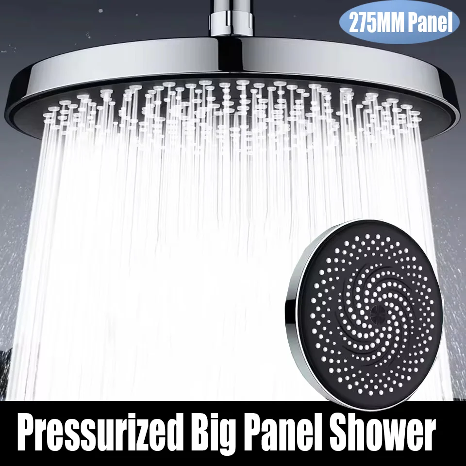 New 11 Inch Big Panel Water Saving Supercharge Shower Head 275mm High Pressure Large Flow Top Shower Faucet Bathroom Accessories