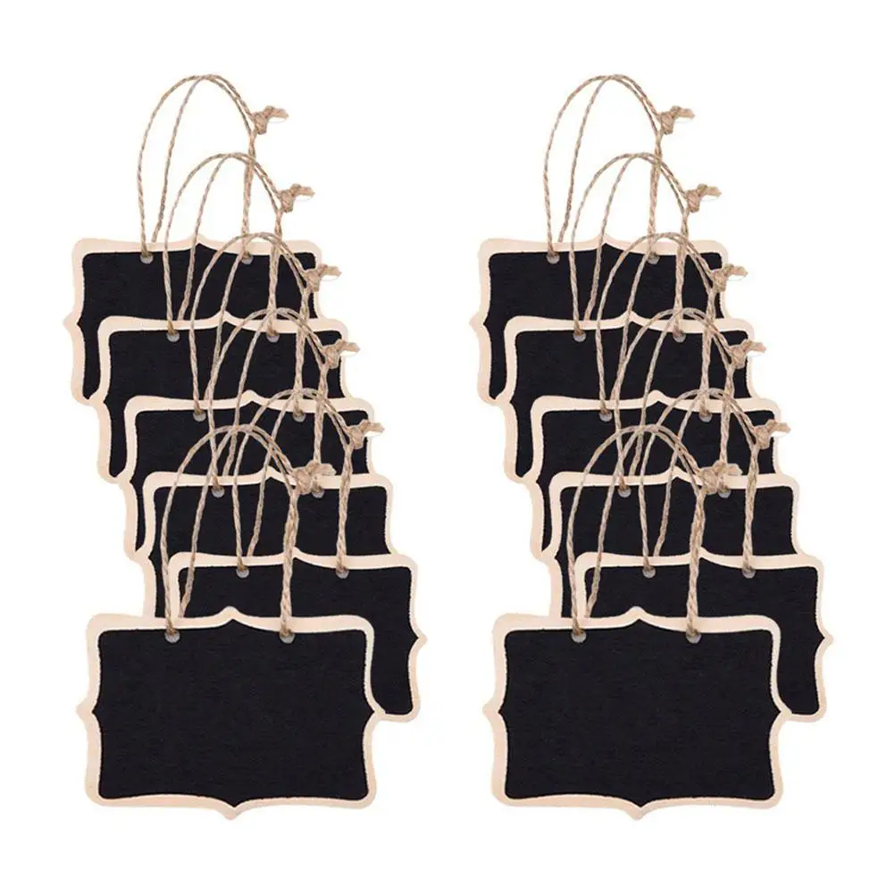 12 Pcs Mini Blackboard Chalkboard Double Sided Hanging Message Board For Party Buffet Table Number Sign Food Tag Greeting Card