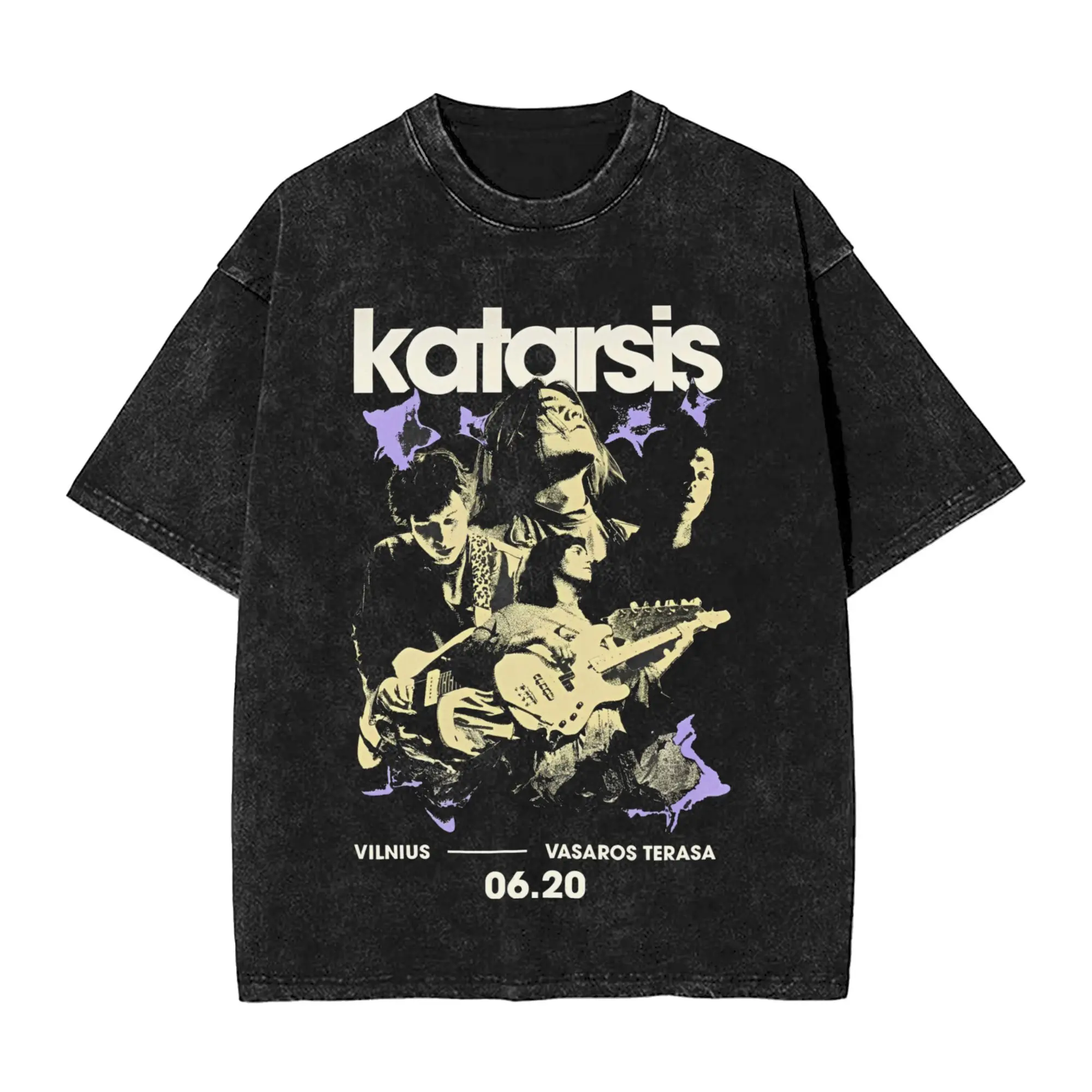 

Katarsis band Washed T Shirt Streetwear Hip Hop Retro T-Shirts Tees Men Women Cotton Oversize