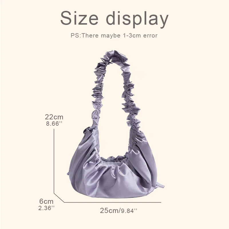 Fashion Cloth Bags For Women Handbags And Purses Luxury Designer Satin Pleated Shoulder Straps Decoratiion 2023 New In Small Bag