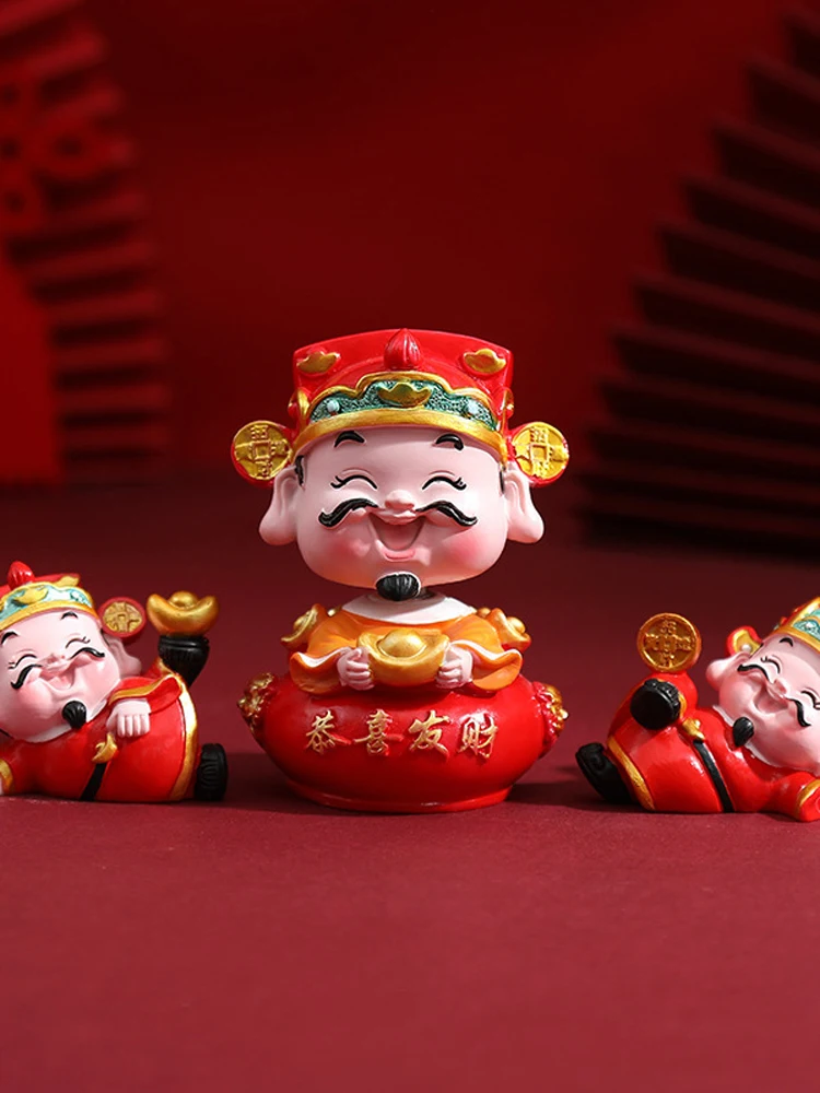 

Touxiang автомобильная декоративная фигурка для дома и офиса, украшение для рабочего стола, смола, фигурка Бога богатства, голова, нворение, пять дорог, богатство, Бог