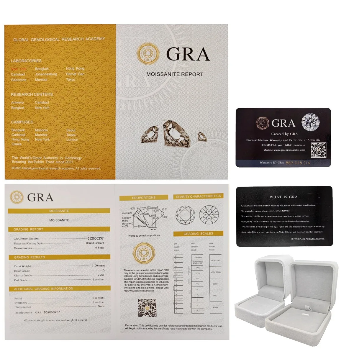 JH D VVS1 أقراط مويسانيتي مستديرة للنساء والرجال 4 أحجار كلاسيكية S925 حلق من الفضة الاسترليني مع مجوهرات هدية GRA