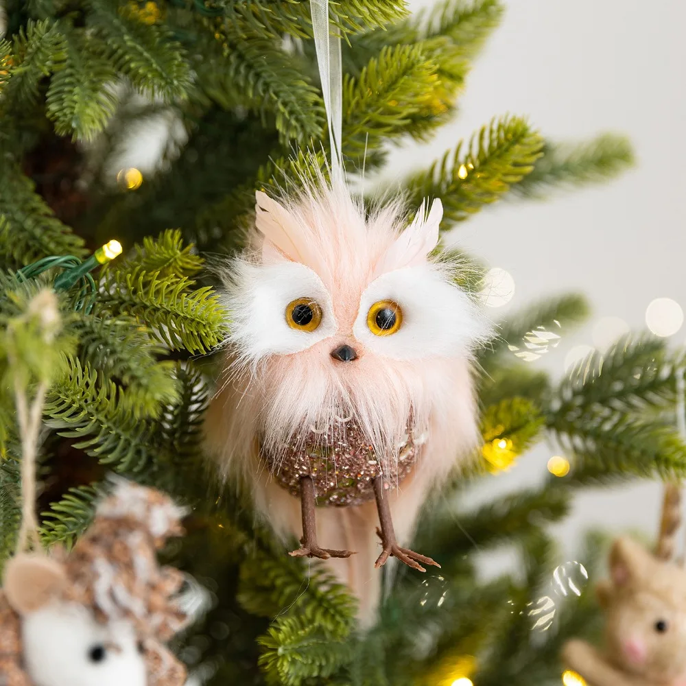 ورأى عيد الميلاد المعلقات المعلقة زلاجات الماوس الأيائل/الغزلان عيد الميلاد دمية قلادة الوردي الكرتون شجرة عيد الميلاد المعلقات عطلة ديكور #2