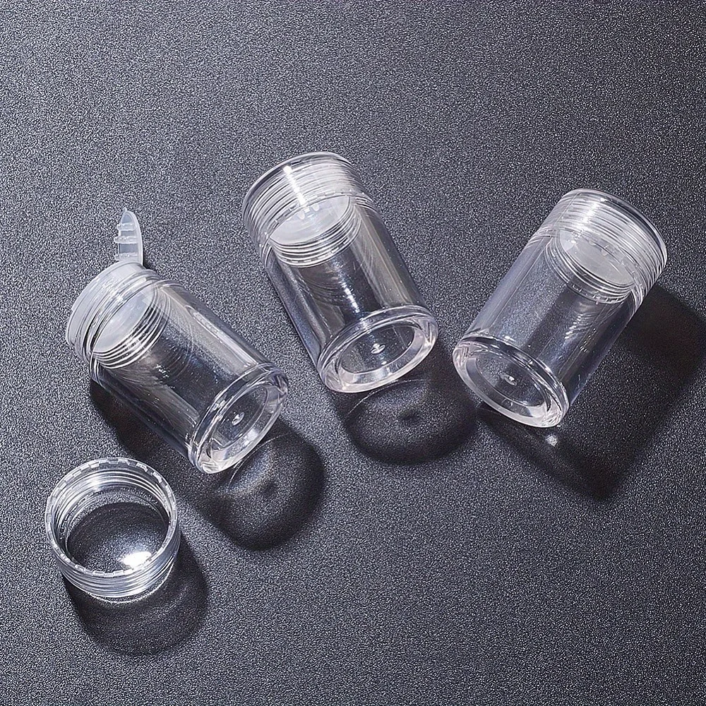 Mini Clear Loose Powder Jars with Filters and Lids, Small Travel Makeup Glitter Eyeshadow Containers, 12-hole Dispensers, Makeup