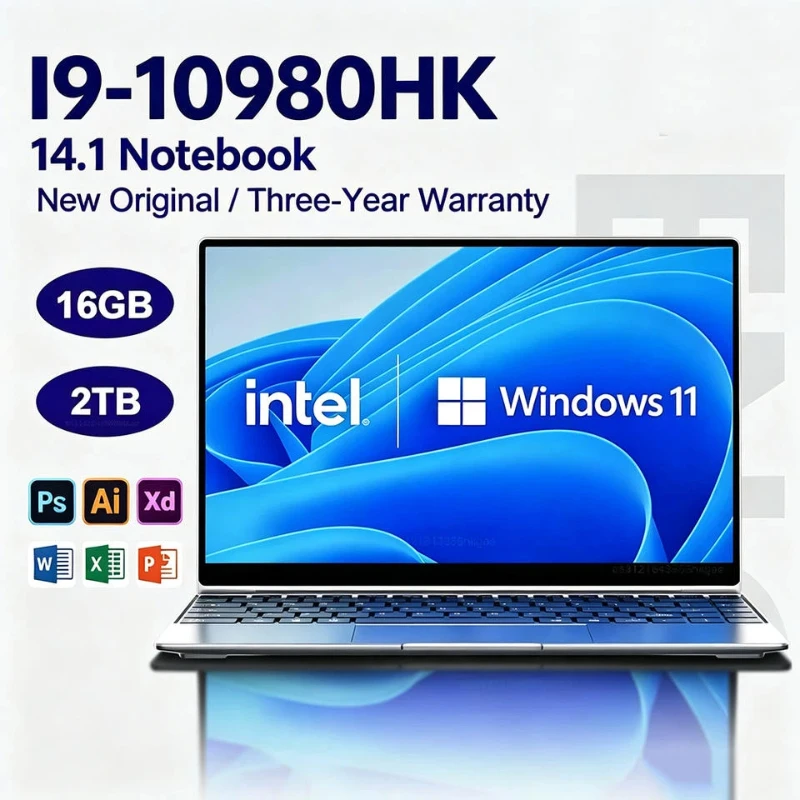 2026 Intel Core i9-10980HK Notebook Windows 11 Pro 14.1inch Laptop 16GB RAM 1TB/2TB SSD Fingerprint UnIock Office Game Laptops