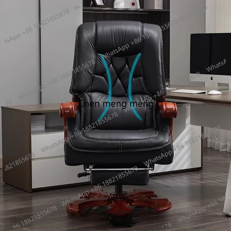 

Ergonomic Leather Office Chairs Recliner Swivel Comfy Fluffy Office Chairs Mobile Executive Chaise Furniture Accessories E136