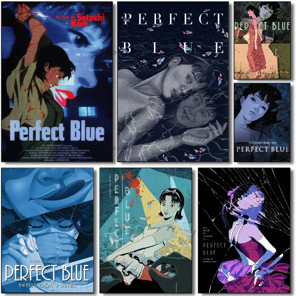 Perfect Blue Poster Self-adhesive Art Room Entrance Restaurant Wall Decor Art Painting