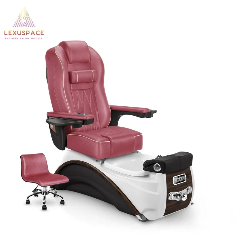 Custom Pedicure Chair for Nail and Spa Base Color No Plumbing LED Ambient Light and Whirlpool Tub for Nail Salon