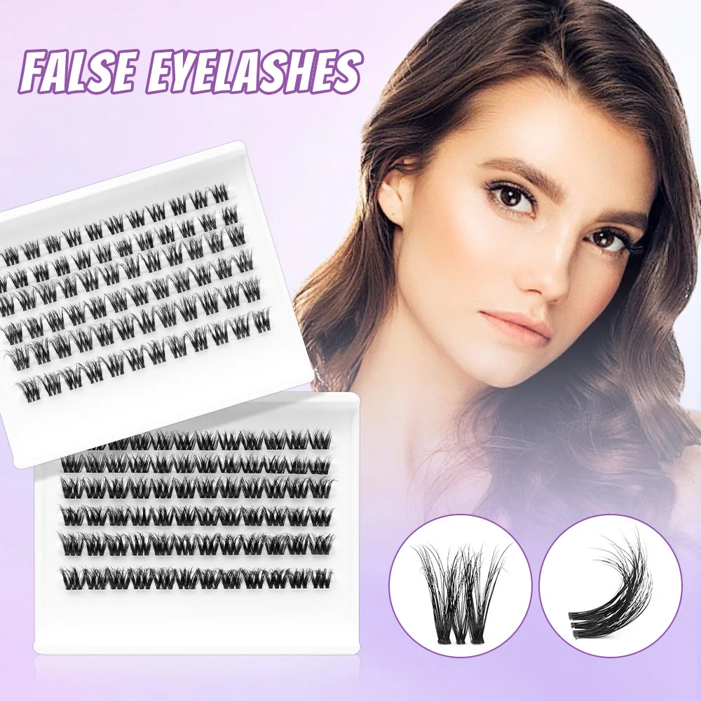 

6 Rows Mixed Curled False Eyelashes Individual Cluster Natural Thicken Dense 6D Segmented Fake Eyelash Grafted Cool Eye Makeup