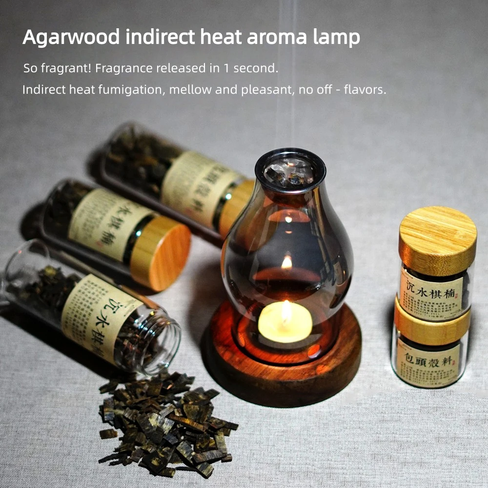 Agarwood Chips Incense Lamp,Indirect Fire Incense Warmer,Kyara Incense Burner,Specialized for Natural Fragrances,Home Indoor Use