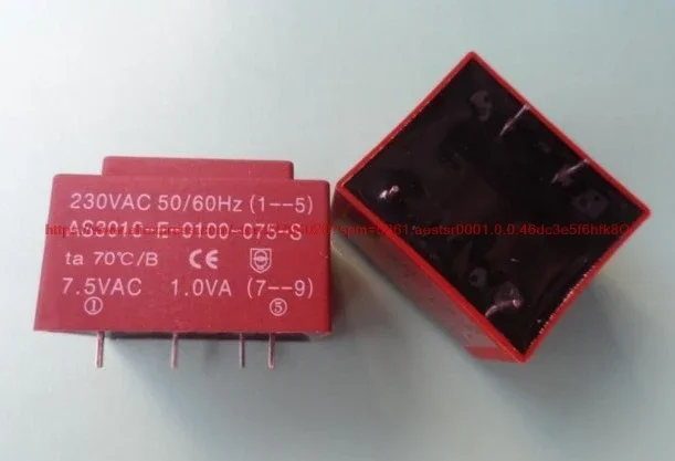 

EI30/10,5 1,0 ВА 230 В до 7,5 В комнатный трансформатор AS3010-E-0100-075-S Датчик
