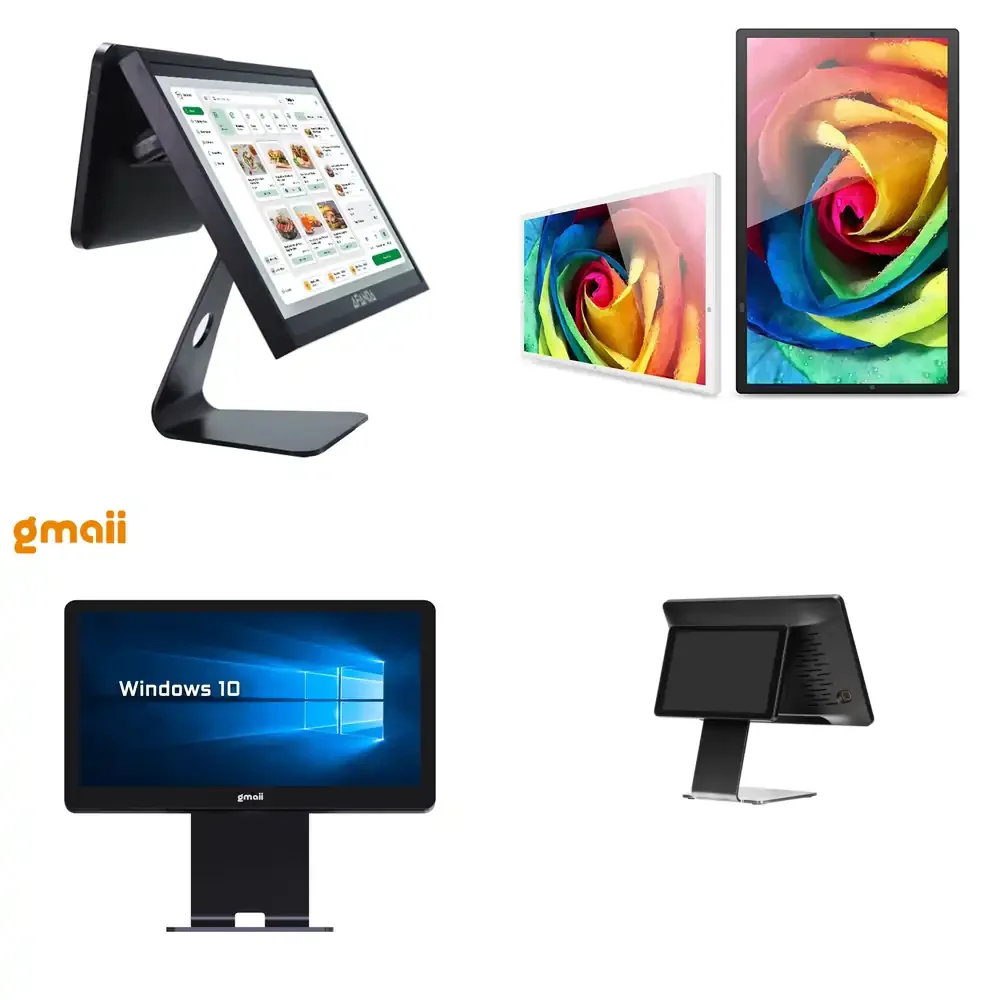 

Двухэкранный POS-терминал 18,5 дюймов с Android и Windows, металлическая подставка, для ресторанов