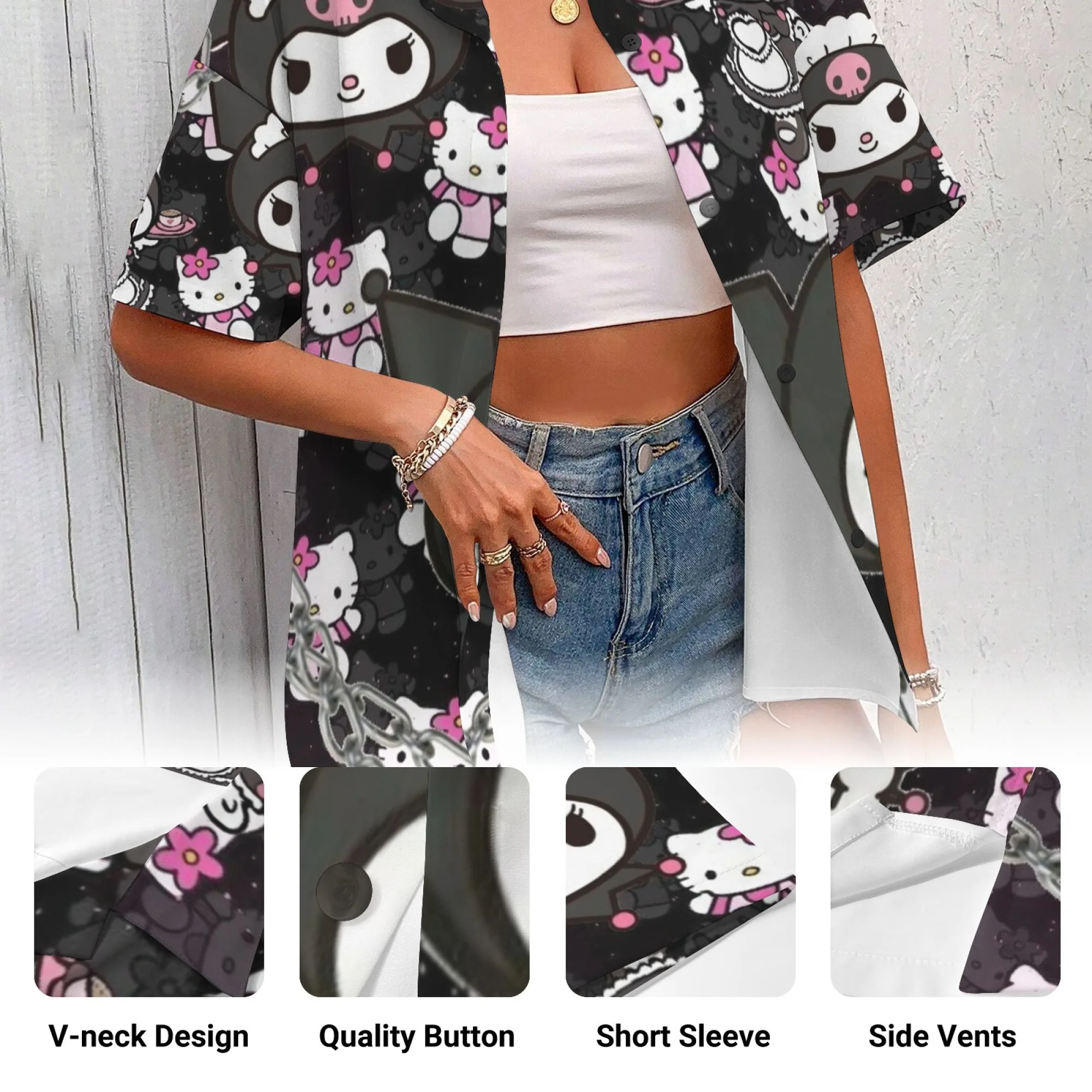 قميص وأقلام كورومي قمصان كورومي جرافيك تي شيرت نسائي ملابس نسائية مراجعات كورية العديد من ملابس الفتيات ملابس Y2k