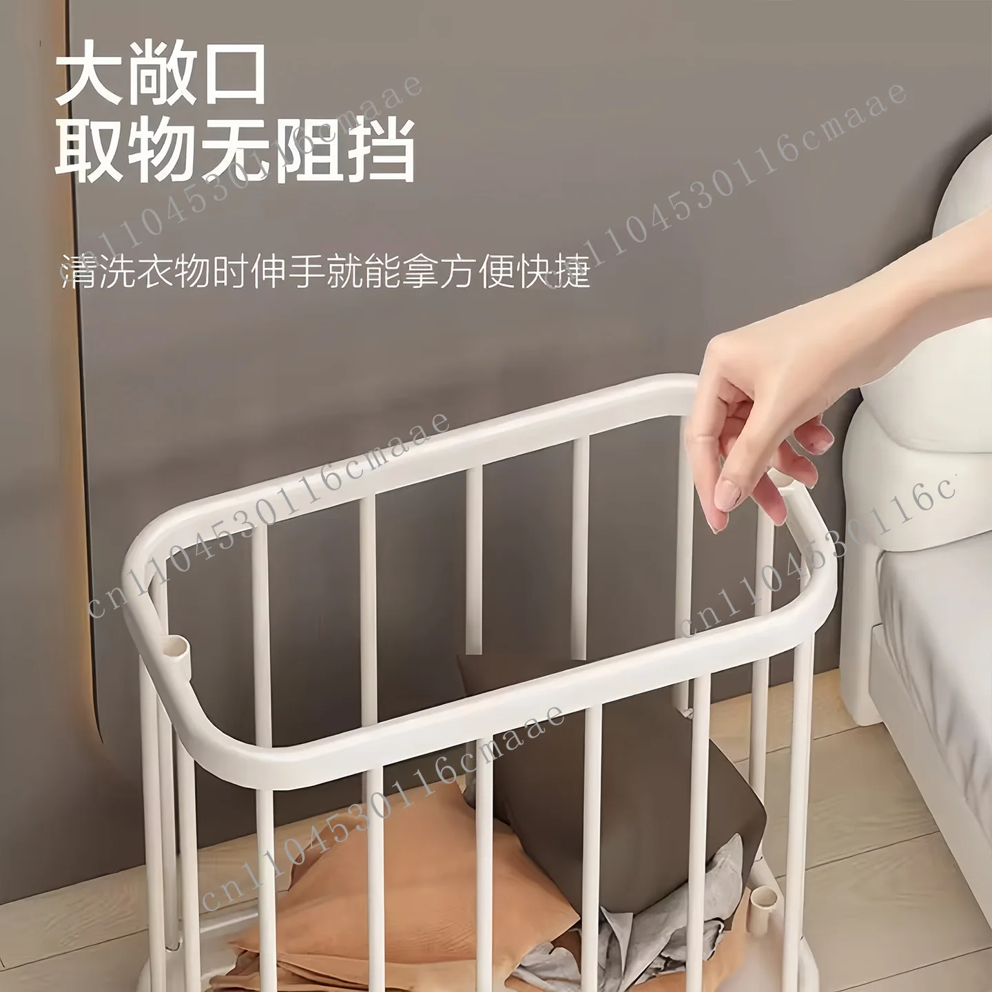 Household laundry basket waterproof bathroom storage basket large capacity narrow slot laundry basket with wheels