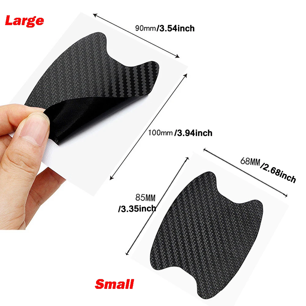 AUTCOAT 1Set Car Door Sticker Carbon Fiber Scratches Resistant Cover Auto Handle Protection Film Exterior Styling Accessories