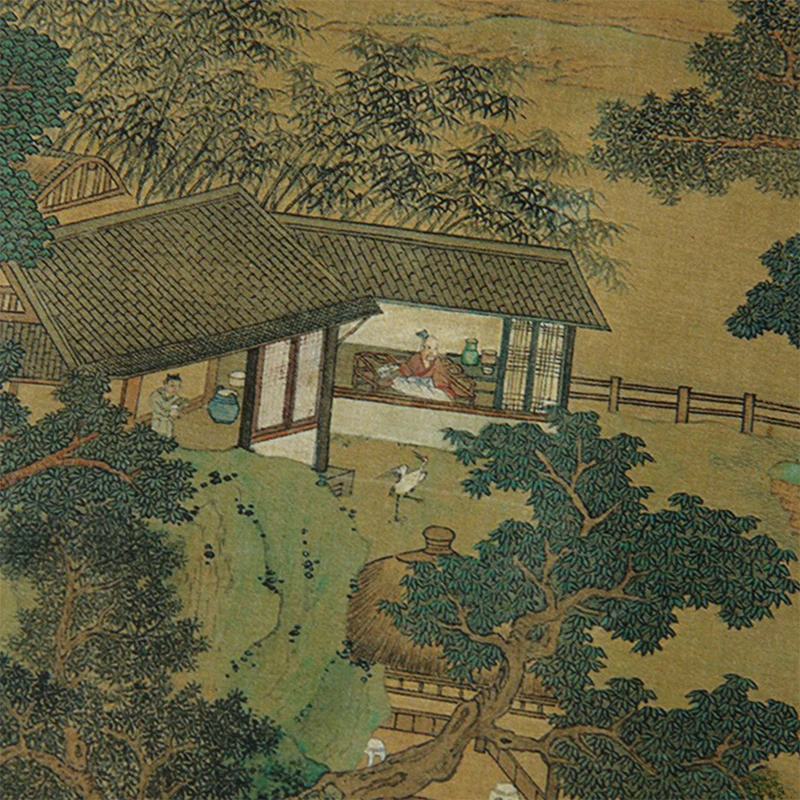 Qing Lv Shan Shui Tu من Liu Songnian Song Dynasty- سلسلة اللوحات الأصلية للسيدات القديمة صفحات مطوية ومخطوط طويلة 24 × 262 سم