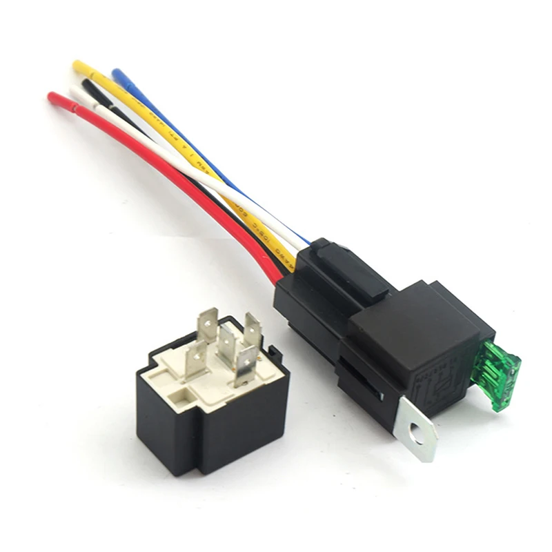 12V DC 4 Pin Car Automotive Fused Relay 30A Normally Open Relais Fuse with 4pin/5Pin Backrest 1PC