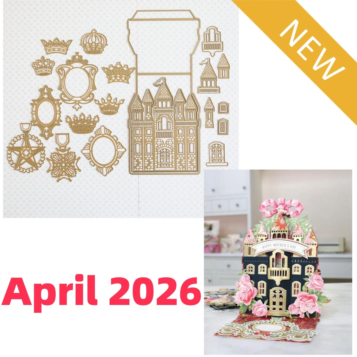 

April 2026 Castle House Metal Cutting Dies for DIY Making Card Scrapbook Embossed Paper Album Craft Supplies Template Decoration